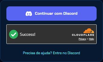 Tela real de login do Console com Continuar com Discord e verificação de segurança.